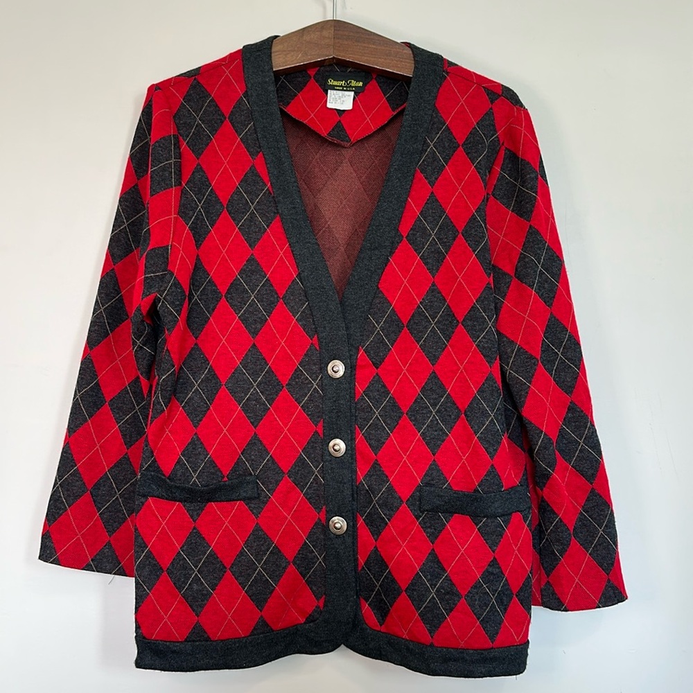 Vintage Stuart Alan Argyle Cardigan
